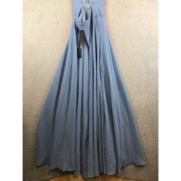 New Lulu's All About Love Slate Blue Maxi Dress for Bridesmaid size L - Picture 2 of 16